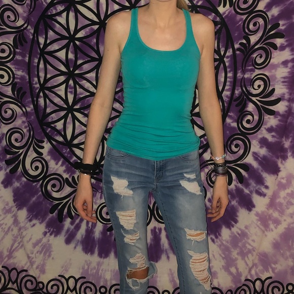 Old Navy turquoise TAMI tank top - Picture 1 of 5